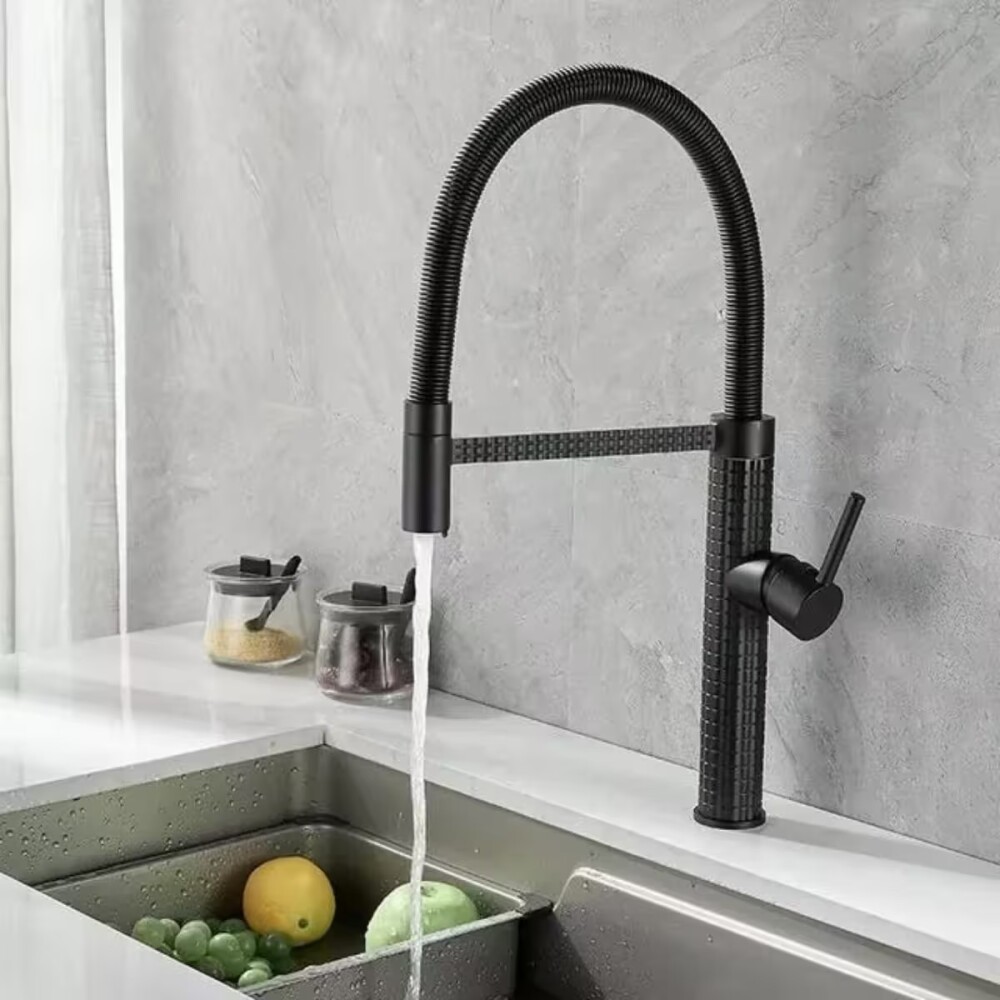 Griferia de cocina Monocomando de mesada Chef Pico móvil Grafito Satinado Griferia De Cocina Monocomando De Mesada Chef Pico Móvil Grafito Satinado