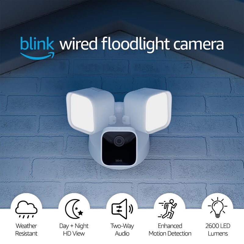Cámara Ext Con Iluminación Intermitente Blink Wired Floodlight Camera Cámara Ext Con Iluminación Intermitente Blink Wired Floodlight Camera