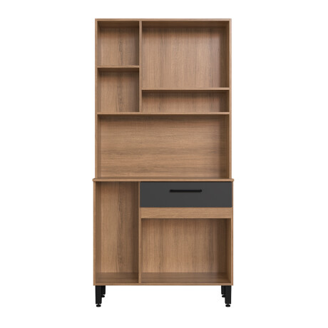 Aparador Multiuso 1 Cajón 4 Estantes 6 Puertas Ub NEGRO-MARRON