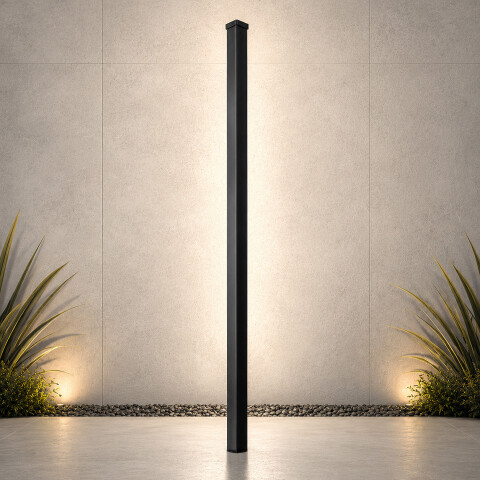Poste Para Reja Modular Cerco Seguridad Hierro 2,40 Metros Color Negro