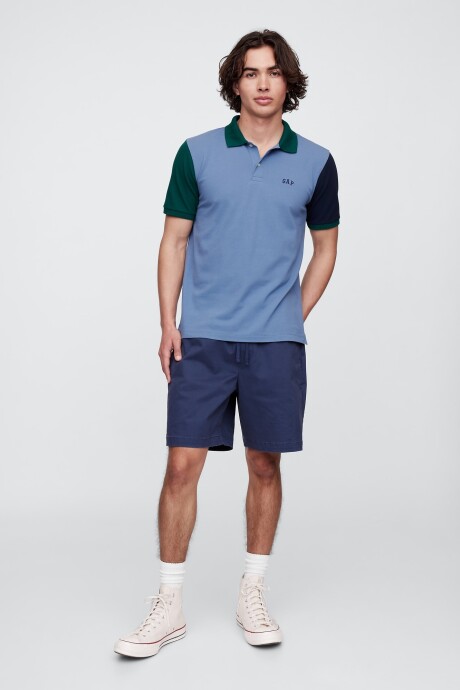 Remera Polo Logo Gap Hombre Bainbridge Blue