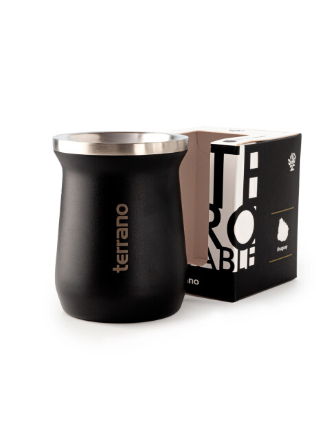 Mate Acero Inox. Camionero Negro Opaco