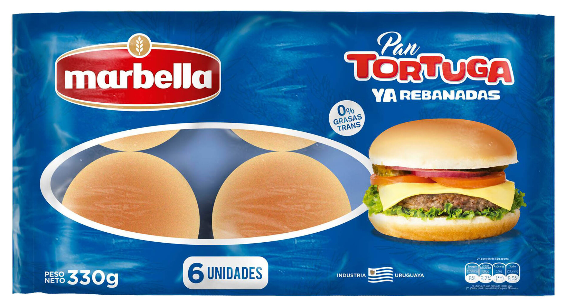 PAN MARBELLA TORTUGA X6U 320G 