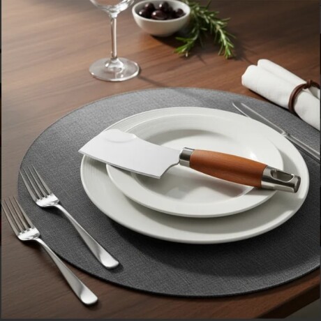 Cuchillo Tipo Hacha de Cocina de Acero Inoxidable con Mango de Madera Cuchillo Tipo Hacha de Cocina de Acero Inoxidable con Mango de Madera