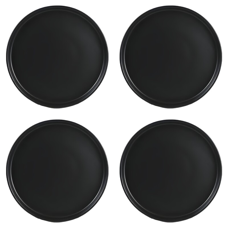 Set x4 Plato de postre cerámica TOKIO 20cm NEGRO