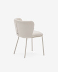 Silla Ciselia de chenilla beige y acero beige FSC Mix Credit Silla Ciselia de chenilla beige y acero beige FSC Mix Credit