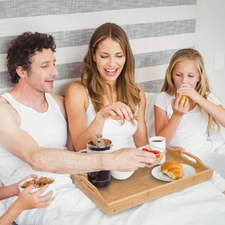 Bandeja Mesa de Desayuno Plegable con Asas en Bamboo Natural