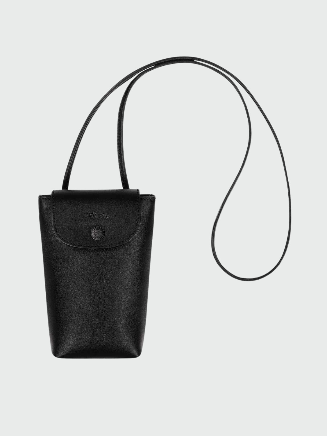 Longchamp -Funda de teléfono con cordón, Le pliage Xtra Negro