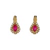 Caravanas Rubí Lágrima de oro- Oro bajo - Rubí y zirconias- CA8129 conpiedra
