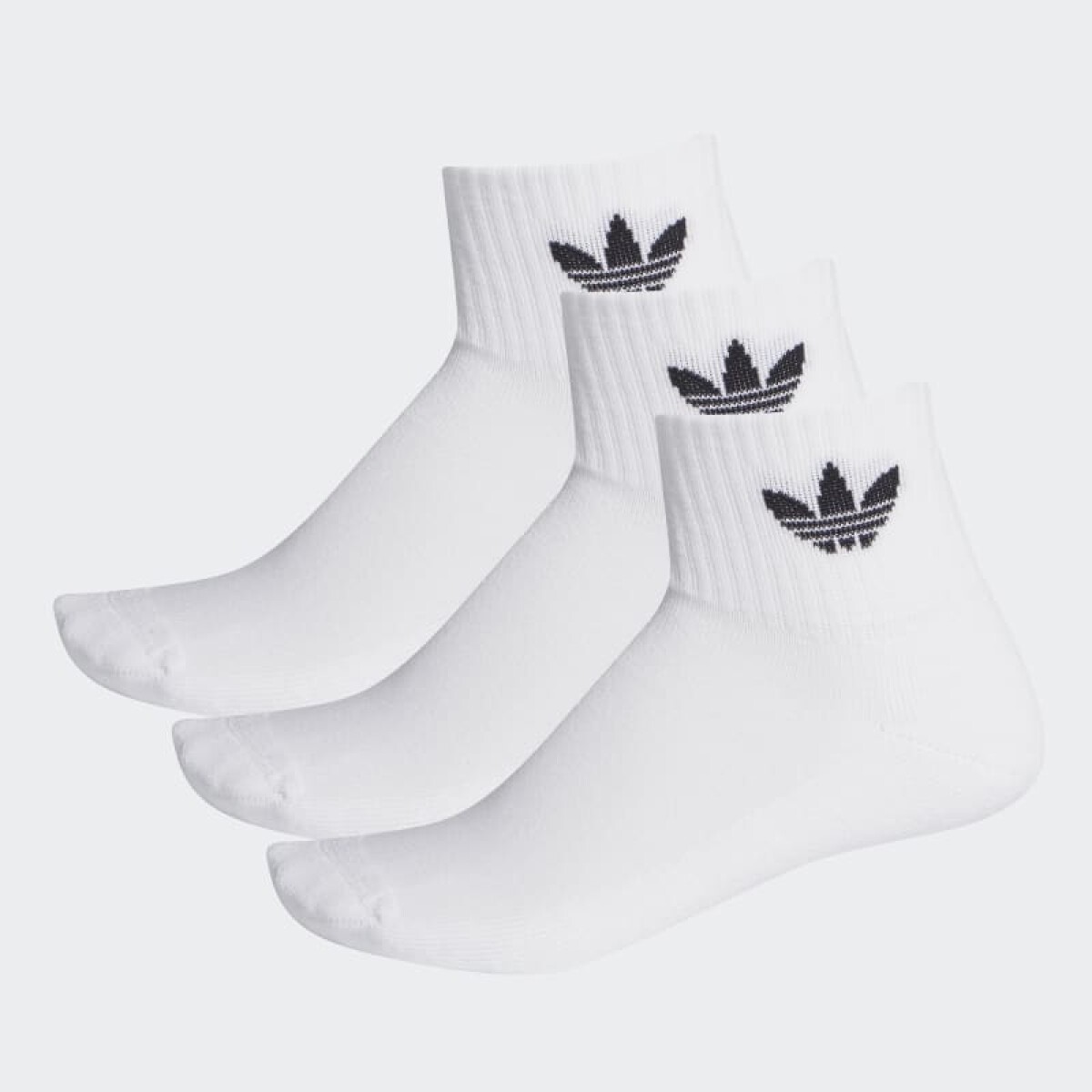 Medias Adidas Clásicas Tobilleras 3 Pares - Blanco 