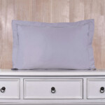 Funda Finezza 400 hilos Gris con Bordado Gris 30 x 45