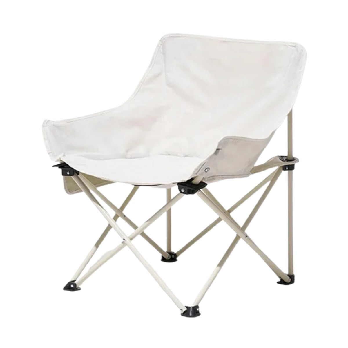 Silla de lona plegable con bolsillo lateral - Blanco 