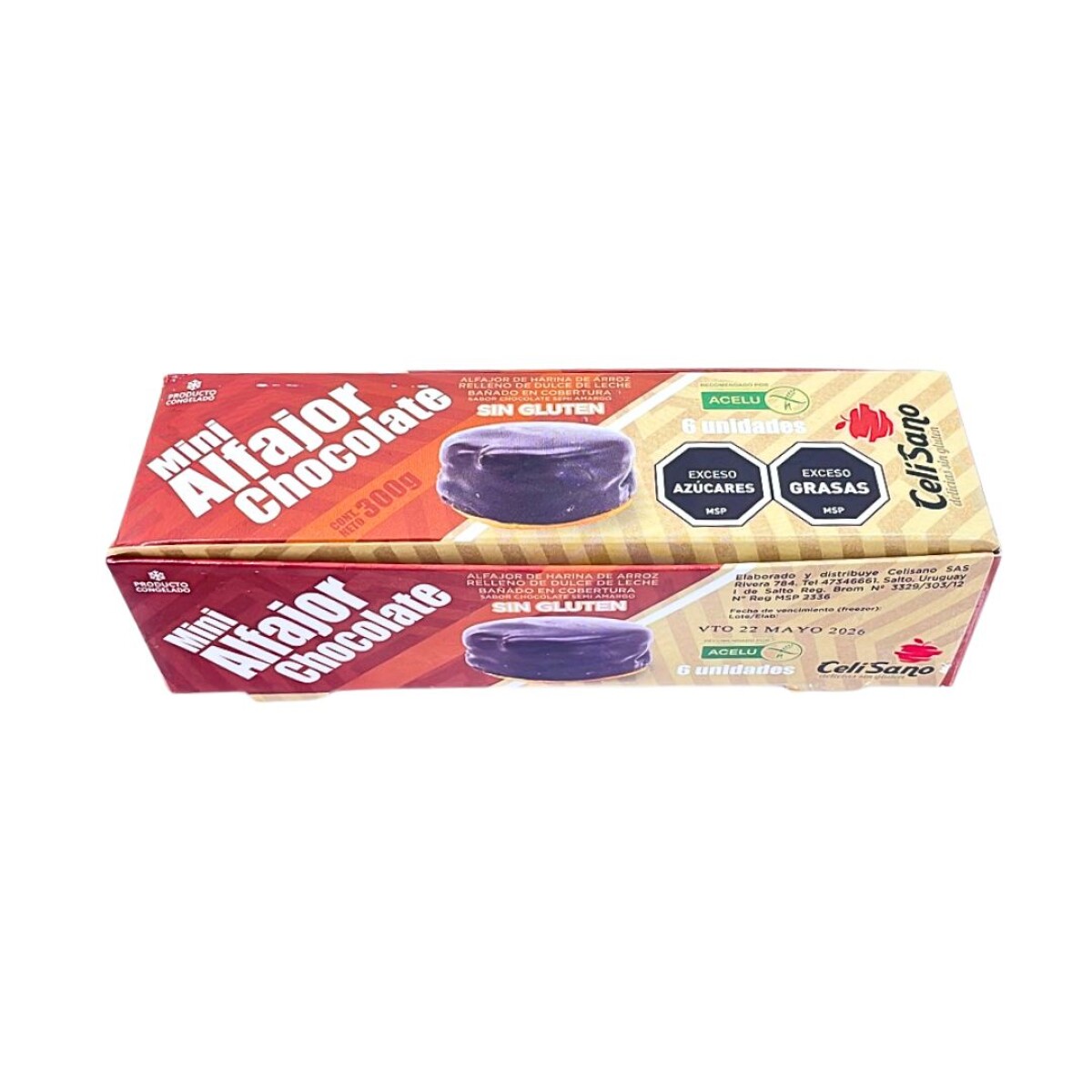 Alfajor bañado chocolate Celisano - 6 ud. 