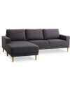 Sofá EGENSE chaise longue tela gris osc Sofá EGENSE chaise longue tela gris osc