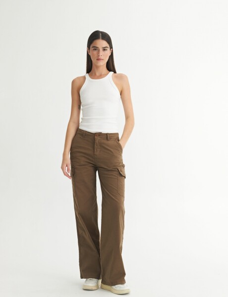 Pantalón cargo Lana Musgo