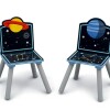 Juego de mesa y dos sillas con almacenamiento Sistema solar Juego de mesa y dos sillas con almacenamiento Sistema solar