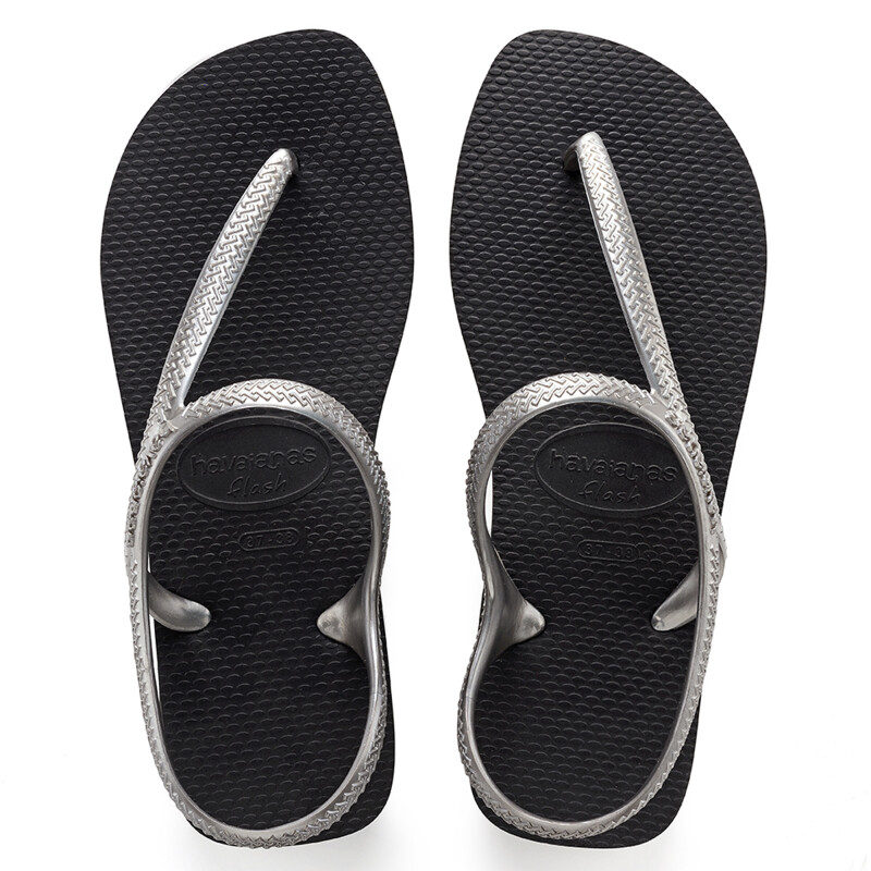 Sandalias de Mujer Havaianas Flash Urban Negro - Plateado