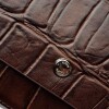 Bandolera Menorca En Cuero Grabado Croco Marron
