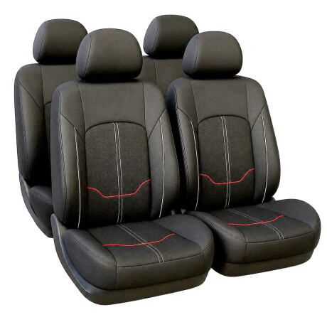 CUBRE ASIENTO - SET CUBRE ASIENTOS NEGRO LINEA ROJA WESTON CUBRE ASIENTO - SET CUBRE ASIENTOS NEGRO LINEA ROJA WESTON