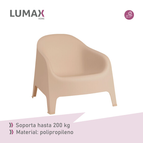 Set de 2 Silla Plastico Skarpo Jardin Liso Taupe