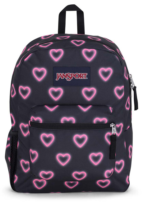 MOCHILA JANSPORT CROSS TOWN HAPPY HEARTS BLACK