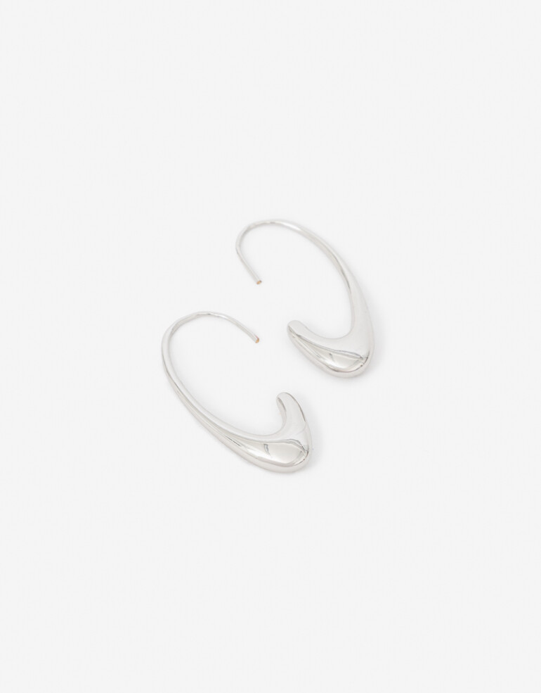 Aros Argollas Metal Argollas De Metal - Plateado Rodio