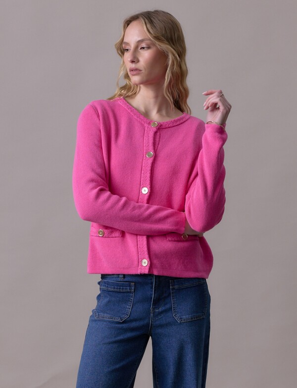 Cardigan Algodón FUCSIA