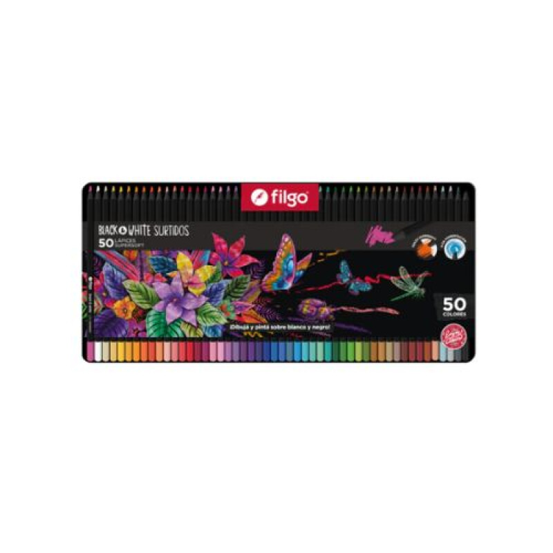 Filgo Color Resina Black White - Estuche Lata x 50 Filgo Color Resina Black White - Estuche Lata X 50