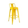 Taburete Tolix en metal con respaldo Amarillo