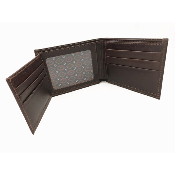 Billetera Caballero De Cuero Con Volante Marron
