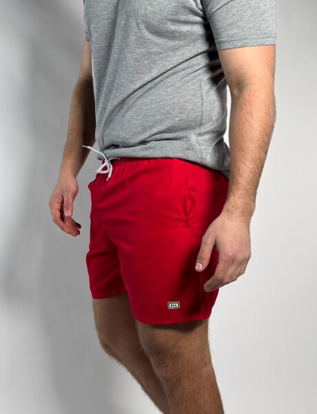 Short de baño liso Salvo Rojo