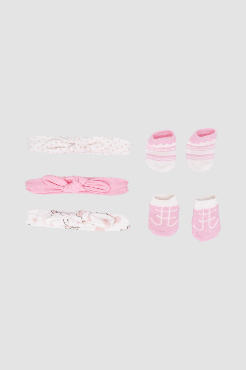 Set vinchas con medias Rosado