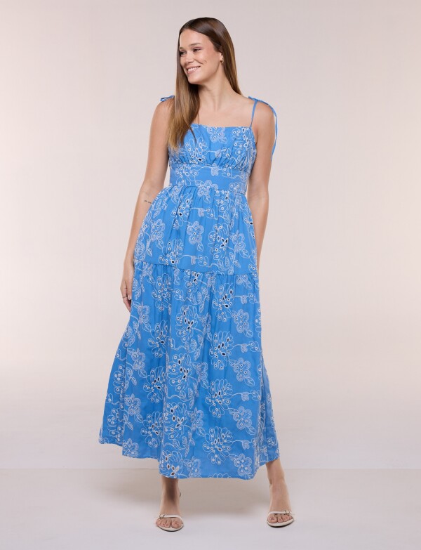 Vestido Broderie AZUL/MULTI