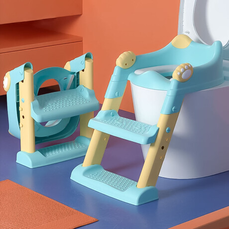 Escalera Asiento Aprendizaje Inodoro Water Baño Niño Verde Agua