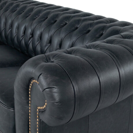 Sofá Chesterfield Novo - Cuero Básico - 3 cuerpos Negro - (Preventa)