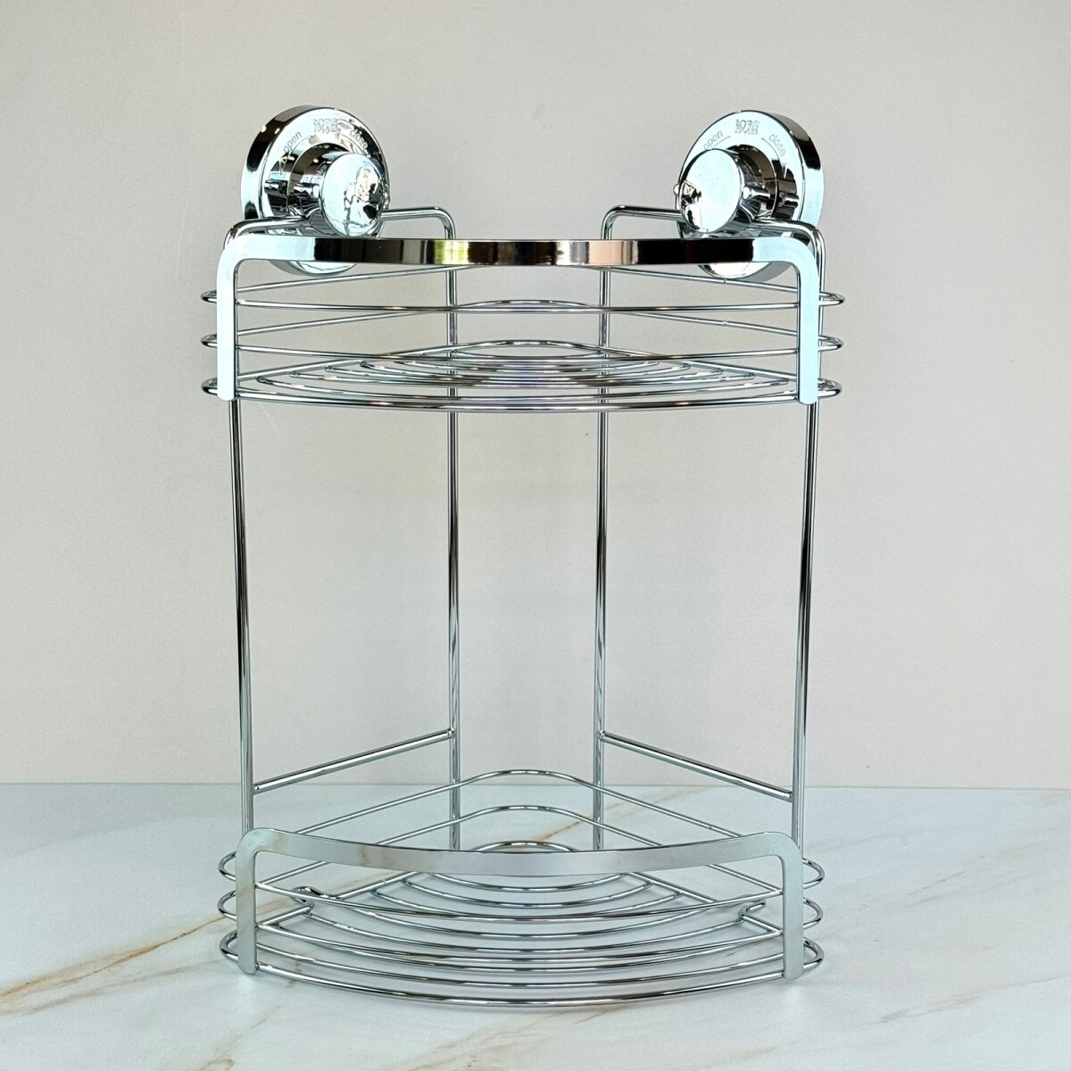 Estante Esquinero para Ducha Baño con Ventosas – Doble Nivel Cromado 