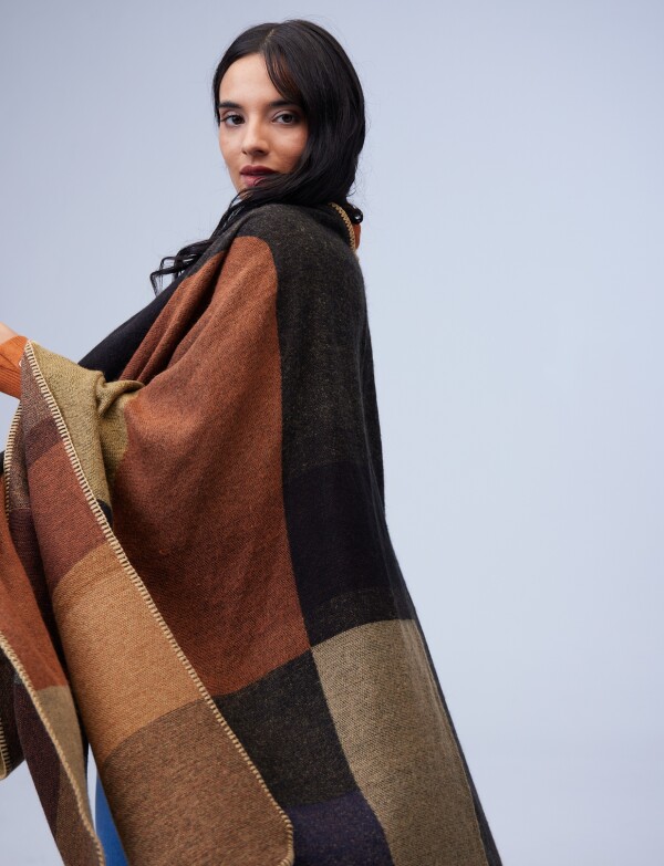 Ruana Colorblock TOSTADO/MULTI