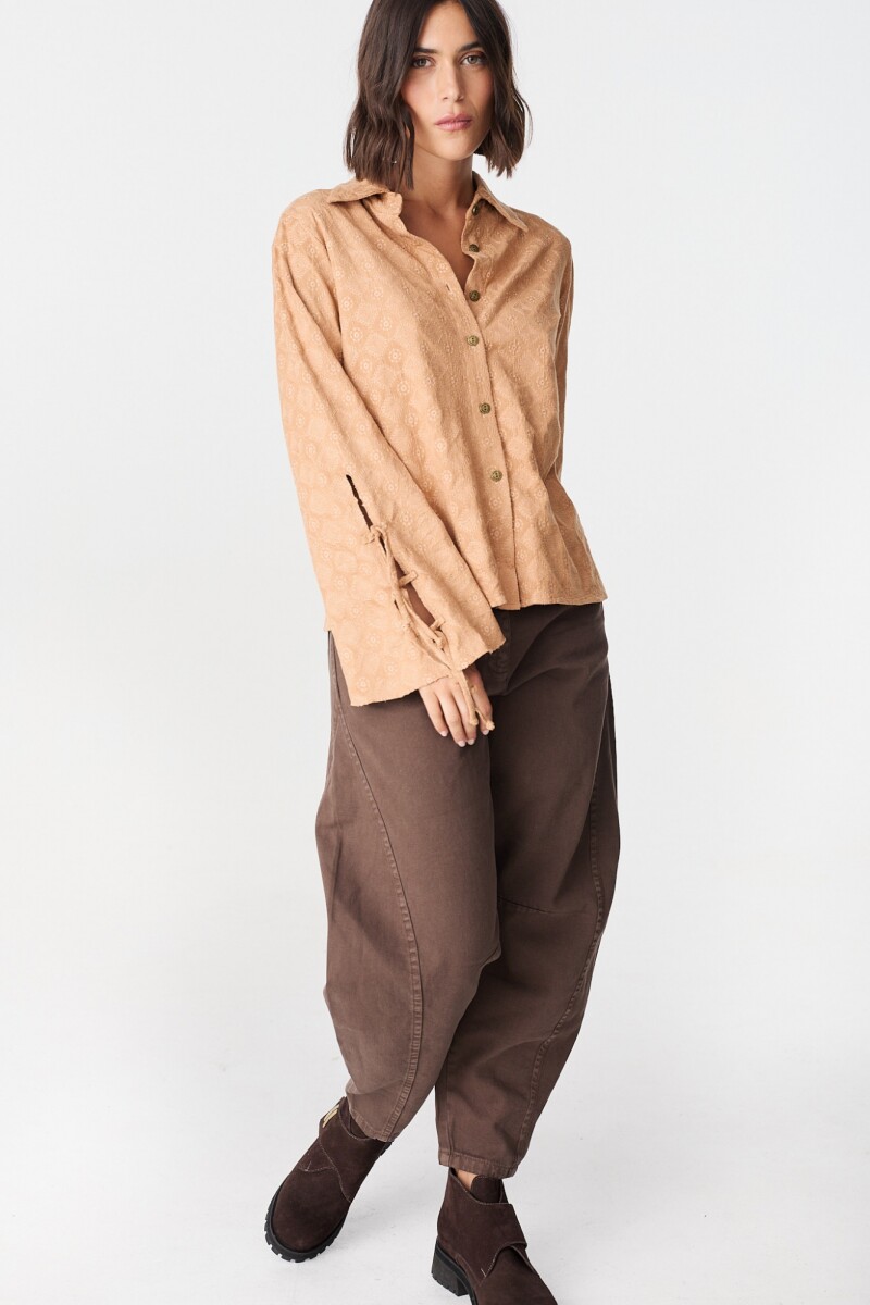 Camisa Ondulada Camel