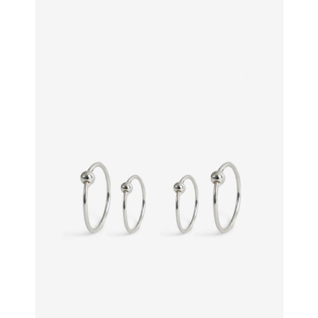 Set De Argollas Plata 925 Plateado