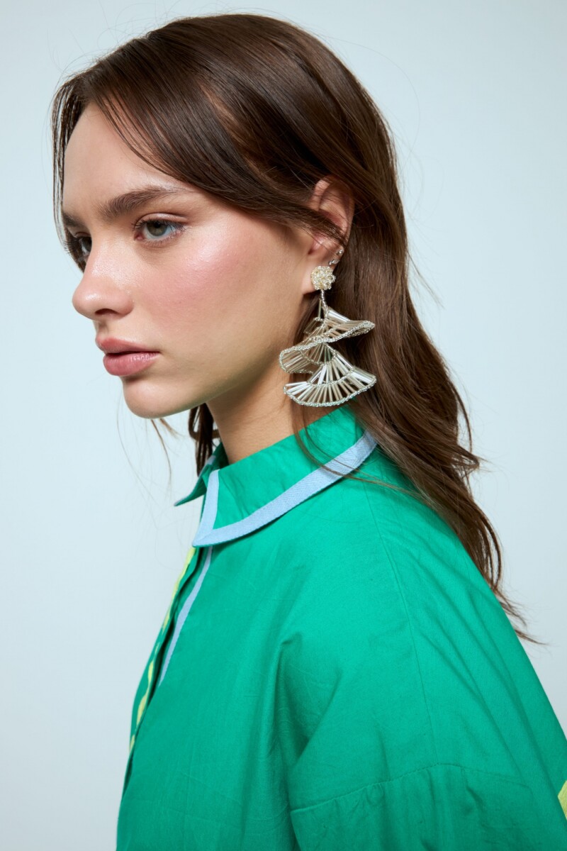 Caravanas party mostacillas - plateado 