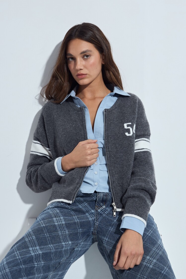 CAMPERA LEAGUE Gris Melange