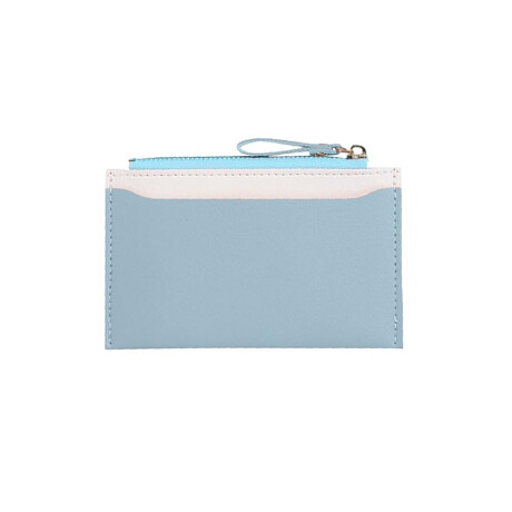 Monedero tarjetero bicolor Celeste