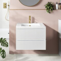 MUEBLE DE BAÑO BLANCO CON BACHA BLANCA *CON DETALLE Mueble De Baño Blanco Con Bacha Blanca *con Detalle