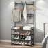 Perchero Ropa Rack Multifuncional Zapatero Organizador Percha Estantes Imback Color Negro Perchero Ropa Rack Multifuncional Zapatero Organizador Percha Estantes Imback Color Negro