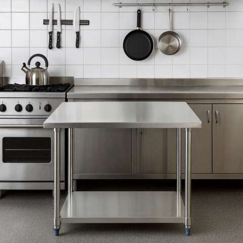 Mesada Central con Estante Inferior 120x60 cm Mesada Central con Estante Inferior 120x60 cm