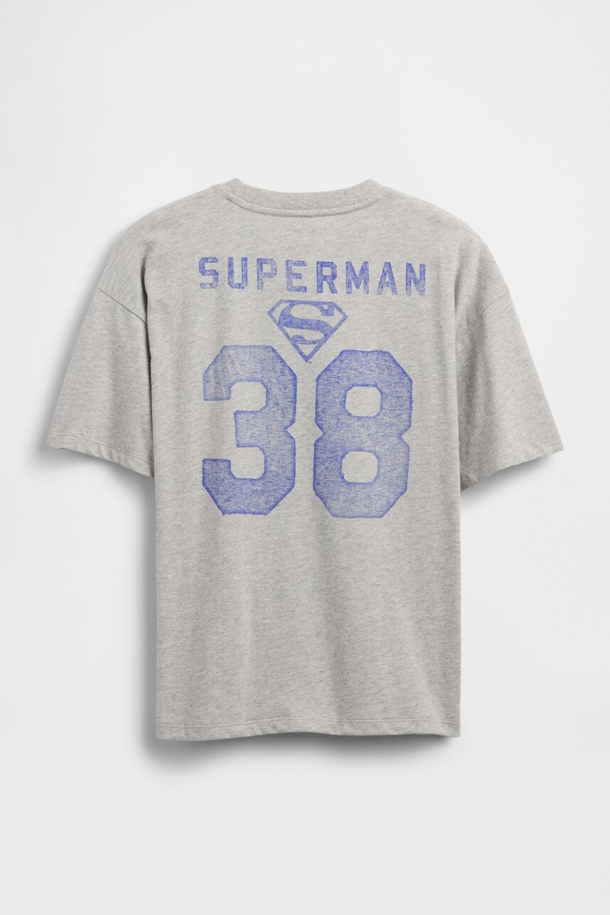 Remera Superman Niño Light Heather Grey B08