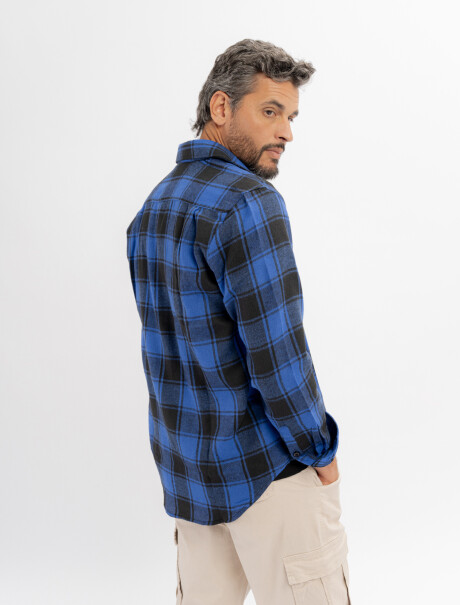 Camisa franela cuadros azul