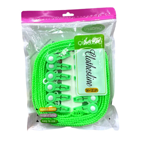 Cuerda para ropa 5m + 12 palillos de plastico Cuerda para ropa 5m + 12 palillos de plastico