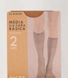 Pack x 2 pares medias 3/4 de lycra para pantalôn Beige