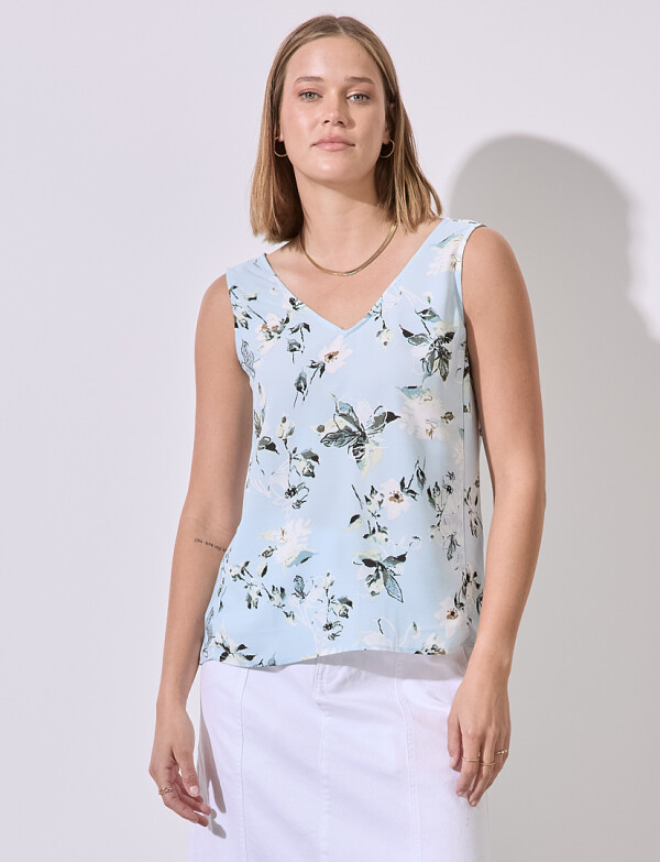 Blusa Flores CELESTE/MULTI